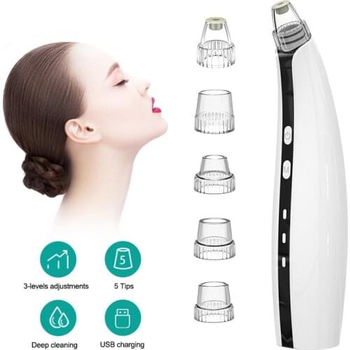 Blackhead Remover Vacuum Pore Cleaner with Camera Extractor 3 Adjustable Suction Power and Probes USB Rechargeable