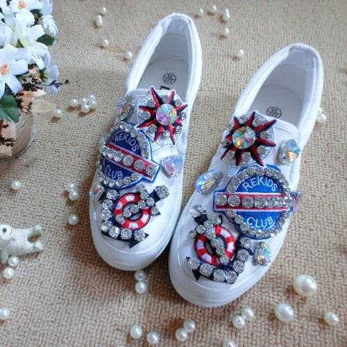 2021 canvas shoes womens lazy shoes three-dimensional diamond cloth platform platform