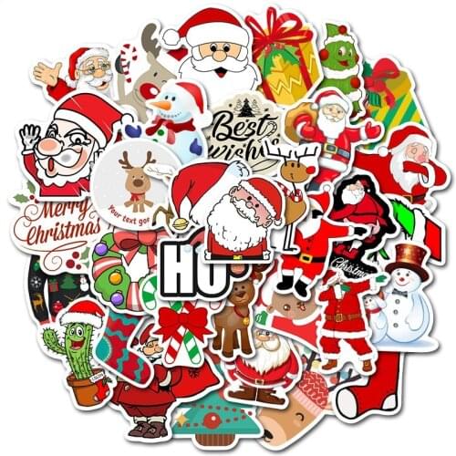 10/30/50PCS Christmas Cartoon Graffiti Stickers DIY Skateboard Guitar Laptop Luggage Fridge Phone PVC Decal Sticker Kid Toys