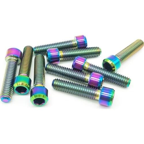 2pcs Mountain Bike Bicycle M6x25mm Disc Caliper Brake Fixing Bolts Screws Extended Titanium Alloy