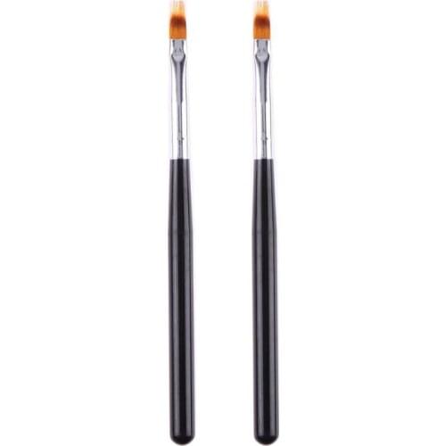 2Pcs Nail Art Gel Pen Brush Nylon Hair Ombre Brush Nail Art Brushes Soft Nails Manicure Tools For Gradient UV Gel Nail Pen