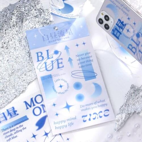 2pcs / bag simple star Galaxy ins series decorative sticker DIY scrapbook diary bottle label stationery sticker Aesthetics