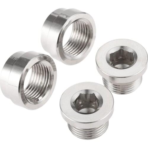 4Pcs O2 Oxygen Sensor Stepped Mounting Boss and Plugs M18 X 1.5 Oxygen Sensor Fittings steel Weld Bung