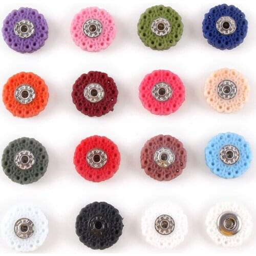 50/100pcs 22mm Colored Flowers Snaps Button Coat Fasteners Sewing Nylon Hidden Button DIY Garment Decoration Flatback Buckles