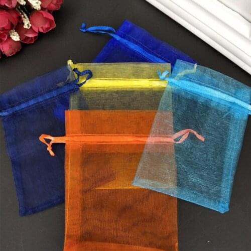 50Pcs 7X9 9X12 10X15 13X18cm Organza Bags Wedding Gift Bags Drawable Jewelry Packing Pouches Packing 7Z