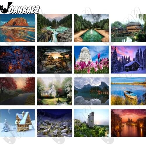 Lake Forest 5D Diy Diamond Painting Natural Snow Scenery Round Diamond Art Inlaid Home Room Wall Decoration Accessories