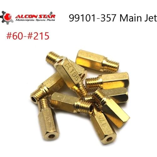Alconstar- 10 Pcs Hex Main Jet 99101-357 For Keihin CR FCR PJ PE PD PWK PWM For Harley Carburetor Hexagon Main Injector Nozzle