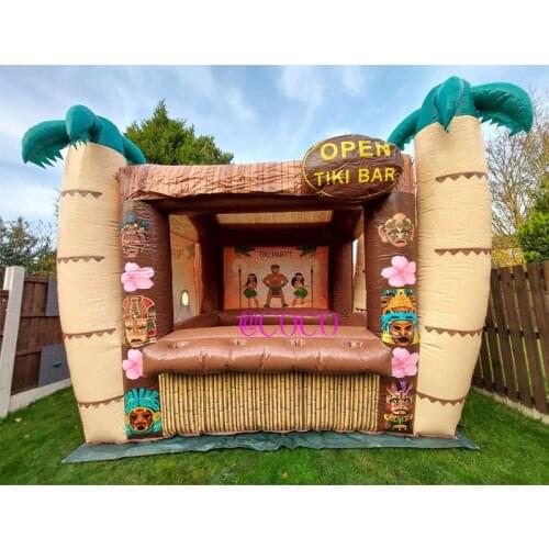 Free air ship to door!beach Party Inflatable tropical Tiki Bar Exhibition Serving Inflatable Pub Tent, 4x3m inflatable booth