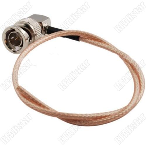 BNC Male Right Angle to Exposed End None/Raw Connector 75ohm RG179 RF Adapter Pigtail Cable 15cm/30cm/50cm/80cm/1M/2M Or Custom
