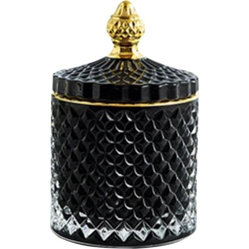 Household Aromatherapy Bottle with Lid Glass Storage Jar French Art Minimalist Cotton Swab Jewelry Storage Box