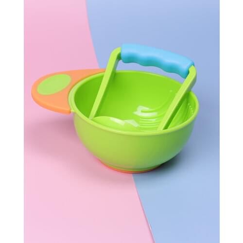 Baby Tableware Cute Baby Learning Dishes with Suction Cup Assists Food Supplement Grinding Bowl Food Bowl Baby Feeding Supplies