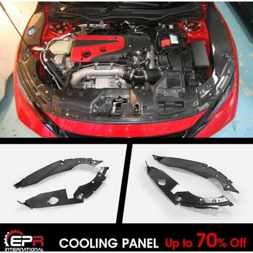 For 17 onwards Honda Civic TyR FK8 Carbon Glossy OEM Engine bay side panel cover Interior accessories kits