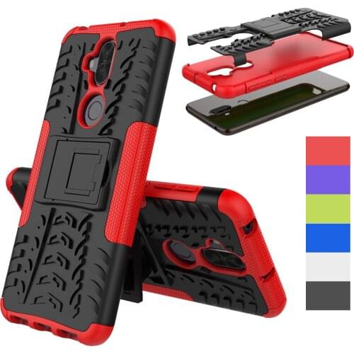 Dual Layer Tire Pattern Armor Case With Kickstand Shockproof Hard Back Cover For ASUS Zenfone 5 Lite ZC600KL / 5Q (6.0 Inches)