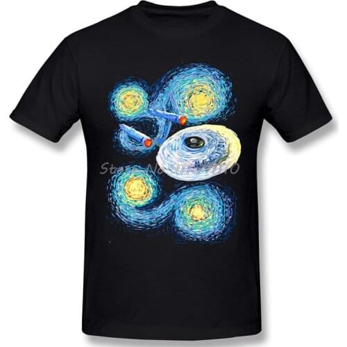 Original Series Enterprise Oil Painting Cloth Oversize T-Shirt Star Trek Science FictionTV Series Big size For Men Streetwear
