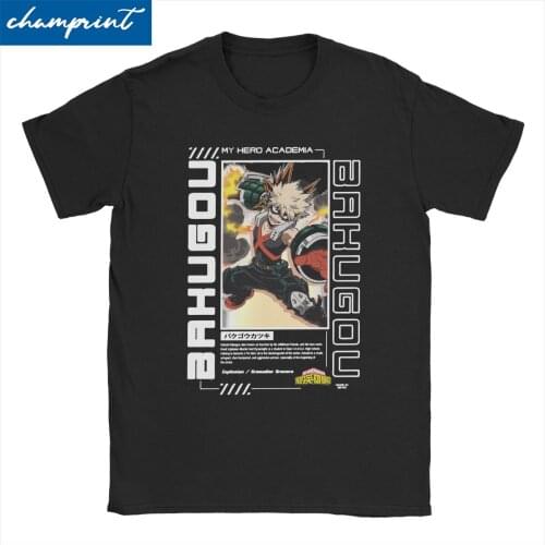 Men Womens T-Shirt Katsuki Bakugou My Hero Academia Tee Shirt Boku No Hero Academia Manga T Shirt Crewneck Clothing Graphic