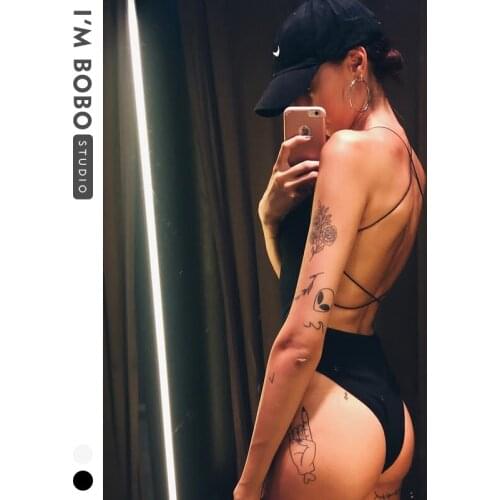 IM BOBO 2020 womens sexy body underwear onesies for adults fashion nudeback black leotard suit summer exercise tights swimwear