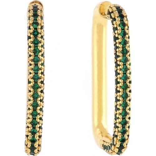 Exquisite women‘s cz gold drop earrings colorful zircon dangle earring for girl square earrings girl‘s jewelry gift dropshipping