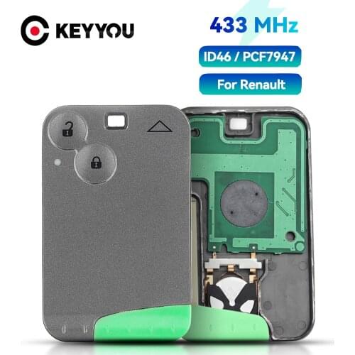 KEYYOU Remote Car Key PCF7947 Chip 433Mhz For Renault Laguna Espace 2001-2006 Smart Card ID46 Chip ASK For Renault 2 Buttons