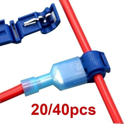 20/40Pcs Quick Electrical Cable Connectors Snap Splice Lock Wire Terminals Crimp Straight lock crimping wire Connector