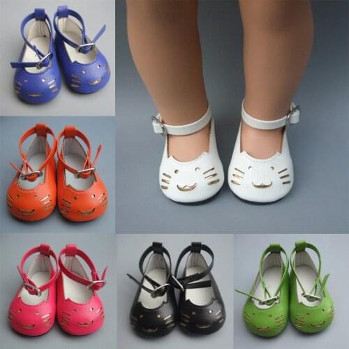 Girl Gift 18 Inch 45cm girl doll 7cm Doll Shoes Mini Leather Shoes For Baby Reborn Doll