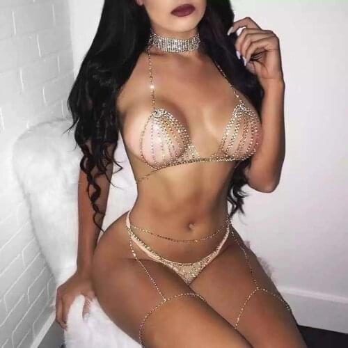 Fashion sexy Rhinestone tassel bra womens suit shiny crystal Beach Bikini Bra underwear jewelry Valentines Day gift jewelry