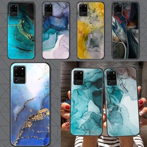 Marble Phone case For Samsung Galaxy Note 4 8 9 10 20 S8 S9 S10 S10E S20 Plus UITRA Ultra black pretty funda luxury prime