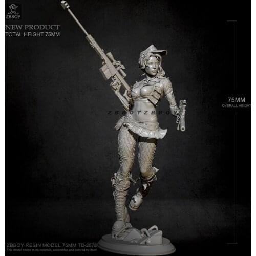 75mm 1/24 Resin model kits figure beauty colorless and self-assembled TD-2578