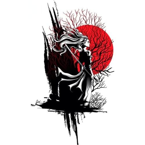 Samurai Warrior Car Sticker Scratch-Proof Cover Scratches Waterproof Anti-UV Car Window Body Decorative Stickers Accessories