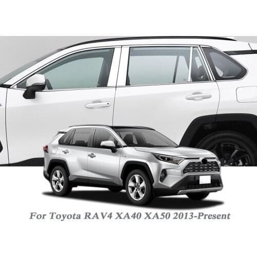 Car Styling Column Sticker For Toyota RAV4 XA50 XA40 2013-Present Window Trim Cover Exterior Body Decoration Chrome Accessory