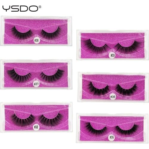YSDO 1 pair mink lashes hand made 3d false lashes natural eyelashes 3d mink eyelashes faux cils mink strip eyelashes 3d lashes