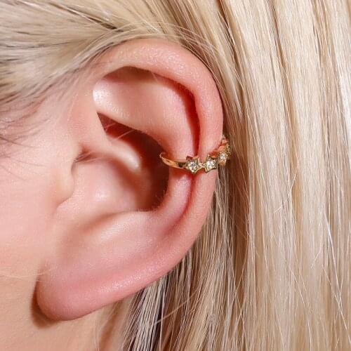 Europe and America Style 2020 Newest Earrings Sweet Five Pointed Star Ear Clip Earrings Simple Student Fashion Jewelry Wholesale