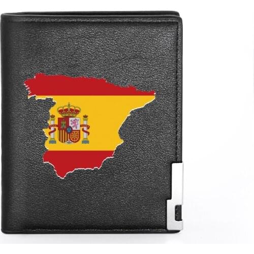 2021 New Fashion Spain Theme Printing Mens Wallet Leather Purse For Male Credit Card Holder Short Slim Bifold Wallet Pocket