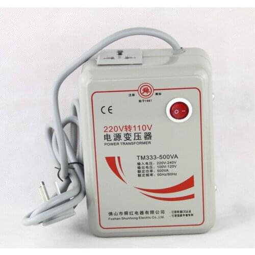 Fast Shipping TM333-500VA 220v to 110v 500W Step Down Voltage Converter Transformer Converts with pure copper coil