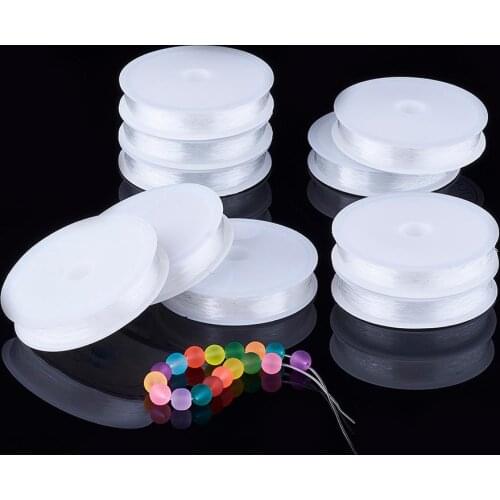 10Rolls Clear Elastic Crystal Thread for Bracelets Jewelry Making DIY 0.4mm 0.5mm 0.6mm 0.7mm 0.8mm 1mm 10Rolls/lot