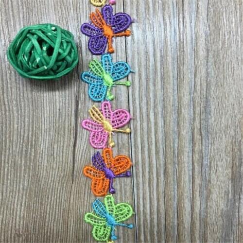 Butterfly Soluble Lace Trim Knitting Wedding Embroidered DIY Handmade Patchwork Ribbon Sewing Supplies Craft