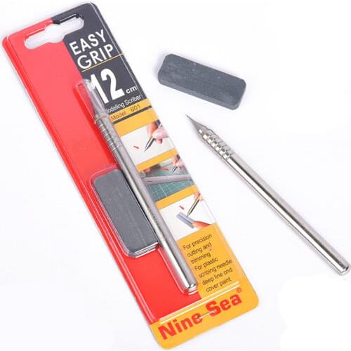 Nine Sea 601 Stainless Steel Needle Groove Scribed Line Pen With Polished Stone, Gundam Tools