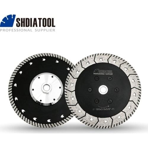 SHDIATOOL 2pcs 180mm Diamond Dual Grindng Blade 5/8-11 Saw Disc For Marble Concrete 7" Dual Blade For Cut Grind Sharpen Granite