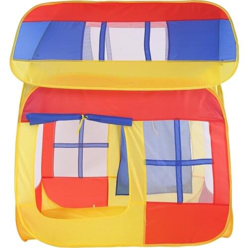 Foldable Tri-Colored Play House Pop Up Play Tent For Kids Indoor Outdoor Play Hut Tent Toys for Outdoor Indoor Sports