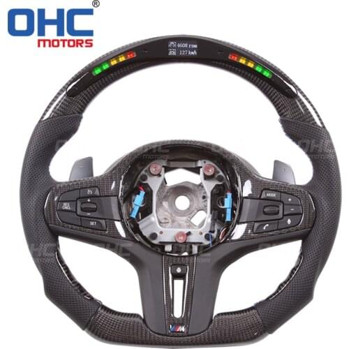 Real Carbon Fiber LED Steering Wheel compatible for BMW G15 F40 G20 G30 G01 G11 G05 8 1 3 5 X3 7 X5 Series