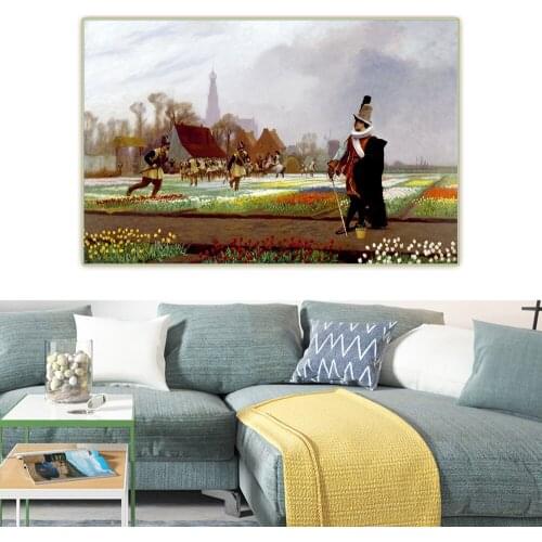 The Tulip Folly by Jean Leon Gerome Canvas Art Oil Decorative Painting Aesthetic Picture Wall Decor Home Living Room Decoration