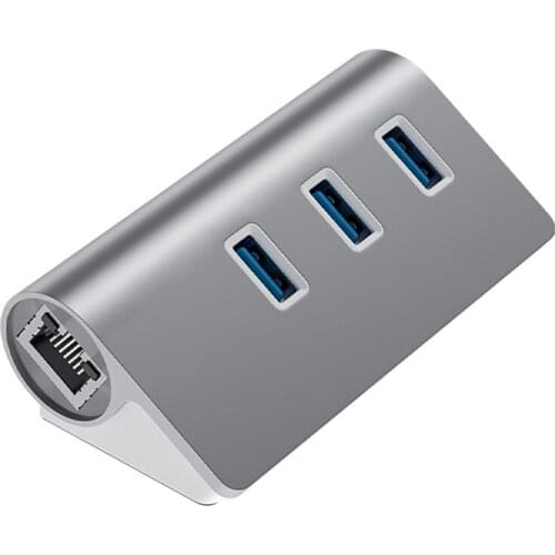 USB3.0 HUB 3-Port USB+Gigabit Ethernet Port 5Gbps Hub Docking Station for Desktop Computers and Laptops