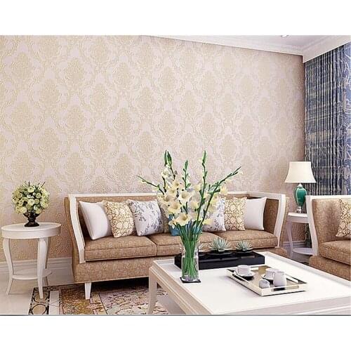 Beibehang Vinyl wall wallpaper for walls 3 d Sequined environmentally friendly wallpaper roll Damascus 3D living room wallpaper