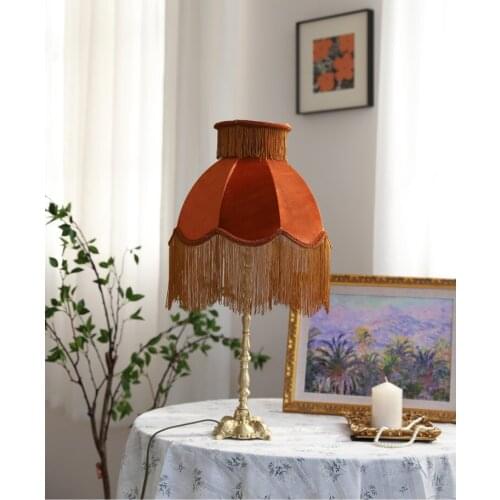 Caramel color vintage French brass decorative table lamp living room bedroom bedside table lamp