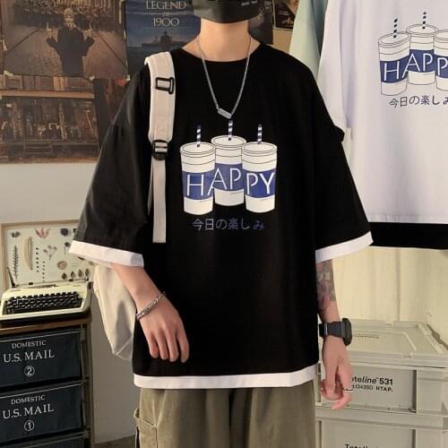 Japanese Fashion Summer Harajuku Graphic T Shirt for Men Women Tshirt Vintage Tee Tops Clothes Clothing Streetwear 2021