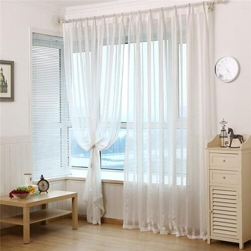 GYV1007 Modern Vertical Strips 1PC Sheer Voile Tulle Curtains "Customise" Living Room Kitchen Bedroom Home Decorative Window