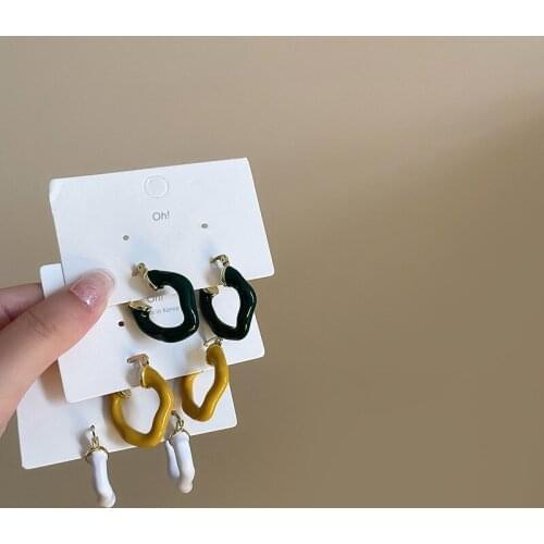 Nanny Simple Solid Color Glossy Irregular Personality Earrings Multi-Color Charm Jewelry Gift Piercing Resin Earrings For Women