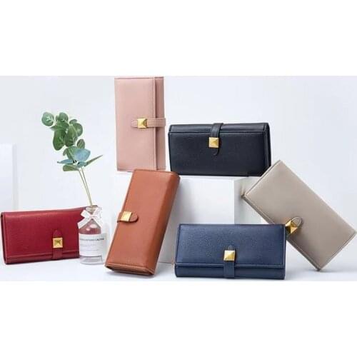 Womens long wallet 2019 new fashion ladies wallet popular wallet long PU handbag card package birthday bag clutch bag