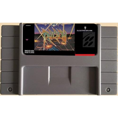 Raiden Trad 16 bit Big Gray Game Card For NTSC Game Console