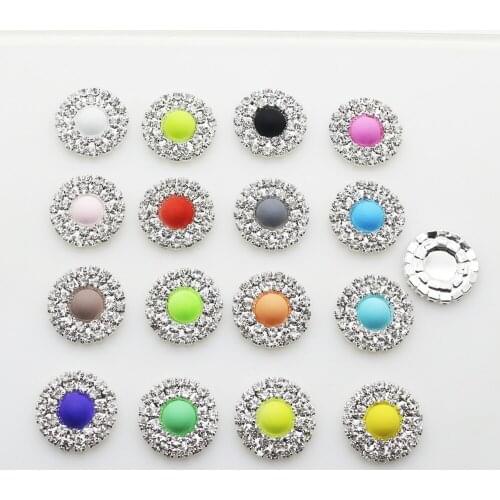 20mm Rhinestone Buttons 5PCs Rubber Pearl Buttons Craft Scrapbooking Flatback Buttons Sewing Accessories