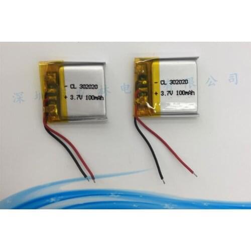 3.7 V 302020 032020P 100mah with protection board , used for bluetooth MP3,MP4 lithium battery